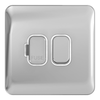 Schneider LSD 13A Double Pole Switched Fused Spur White Insert Polished Chrome - GGBL5010WPC
