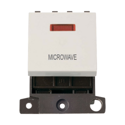 Click Scolmore MiniGrid 20A Double-Pole Ingot & Neon Microwave Switch White - MD023PW-MW