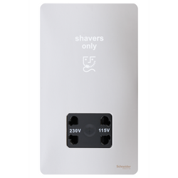 Schneider USFP Shaver Socket Black Insert - Polished Chrome - GU7490BPC