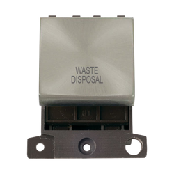 Click Scolmore MiniGrid 20A Double-Pole Ingot Waste Disposal Switch Satin Chrome - MD022SC-WD