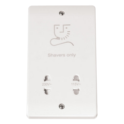 Click Scolmore Mode 1 Gang Dual Voltage Shaver Socket Polar White - CMA100