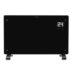 Devola Designer 2kW Smart Glass Panel Heater with Timer Black – DVPW2000B - Return Unit
