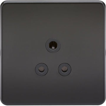 Knightsbridge Screwless 5A Unswitched Socket - Matt Black with Black Insert - SF5AMB
