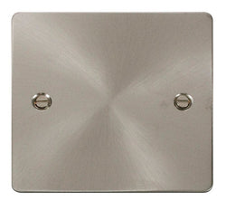 Click Scolmore Define 1 Gang Blank Plate - Brushed Stainless - FPBS060