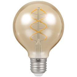 Crompton LED G80 Spiral Filament Antique 6W Dimmable 2200K ES - CROM6621