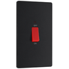 BG Evolve Matt Black 45A Large Plate 2-Pole Switch With LED Power Indicator - PCDMB72B